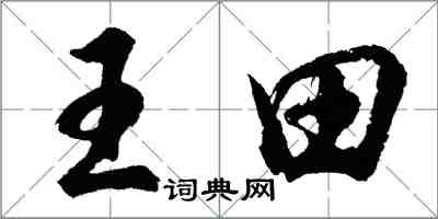 胡问遂王田行书怎么写