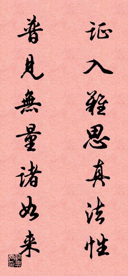 證入難思真法性 普見無量諸如來對(duì)聯(lián)書法作品欣賞