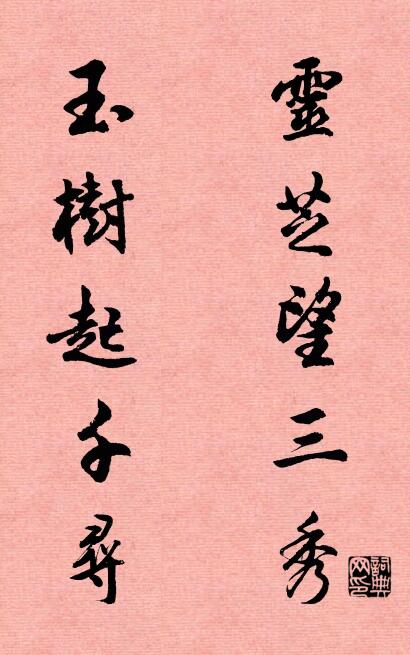 靈芝望三秀 玉樹起千尋對聯(lián)書法作品欣賞