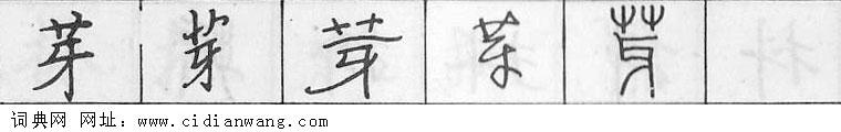 芽钢笔字典