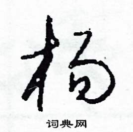 司惠国写的硬笔草书楊