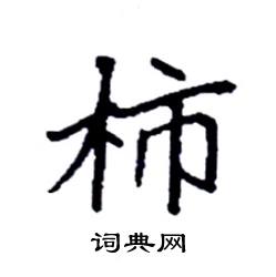 袁强写的硬笔楷书柿