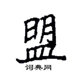 袁强写的硬笔楷书盟