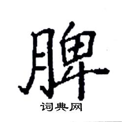 袁强写的硬笔楷书脾