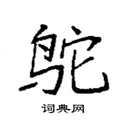 袁强写的硬笔楷书鸵