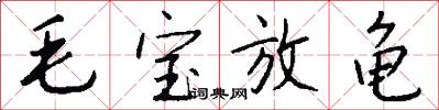 毛宝放龟怎么写好看