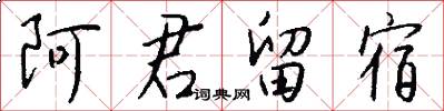 阿君留宿怎么写好看