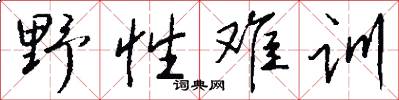 野性难训怎么写好看