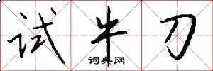 试牛刀怎么写好看