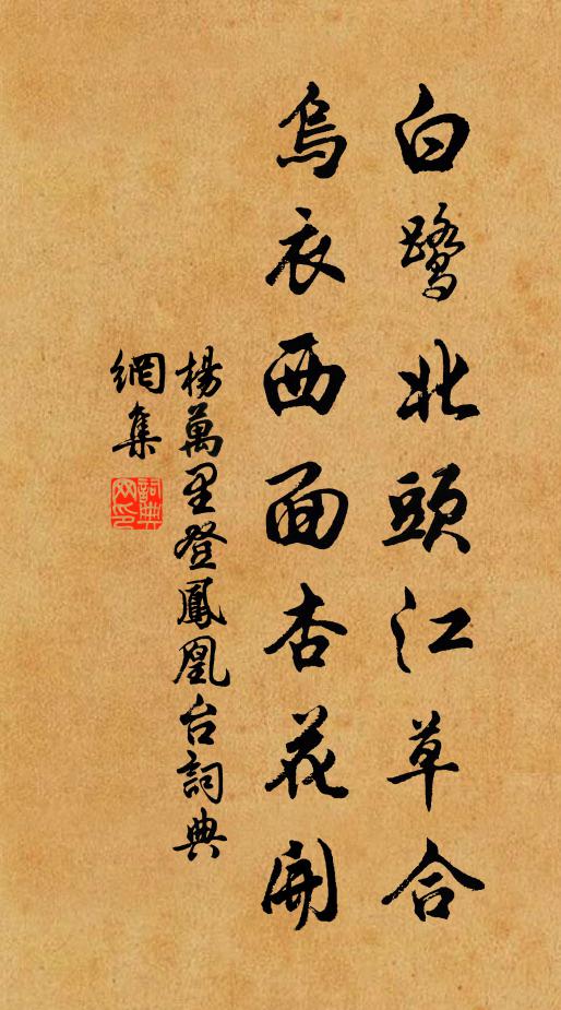 杨万里白鹭北头江草合,乌衣西面杏花开书法作品欣赏