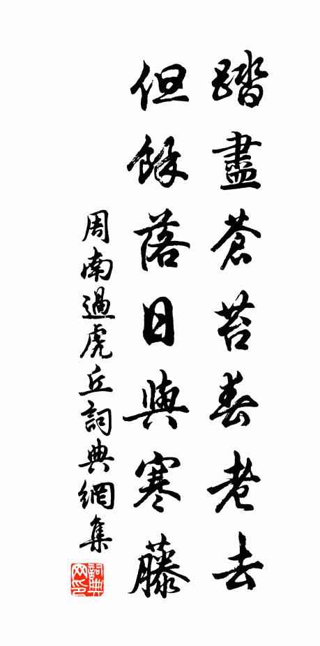 周南踏盡蒼苔春老去，但余落日與寒藤書法作品欣賞