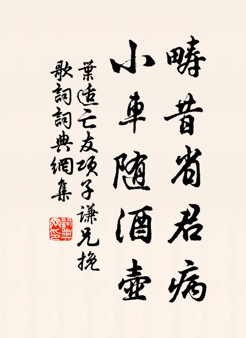 葉適疇昔省君病，小車隨酒壺書法作品欣賞