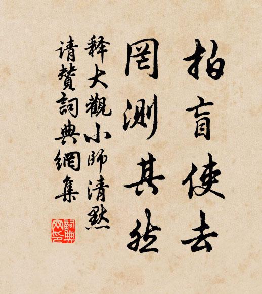 釋大觀拍盲使去，罔測(cè)其然書法作品欣賞