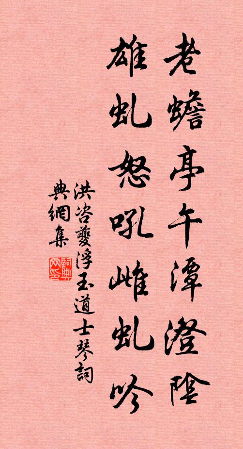 洪諮夔老蟾亭午潭澄陰,雄虯怒吼雌虯吟書法作品欣賞