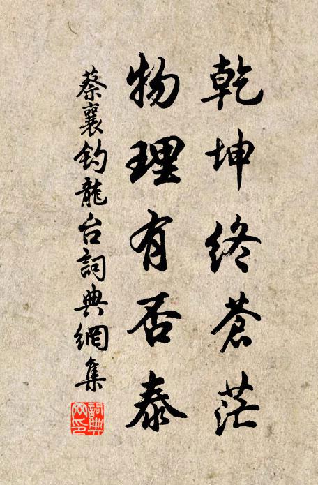 蔡襄乾坤終蒼茫,物理有否泰書法作品欣賞