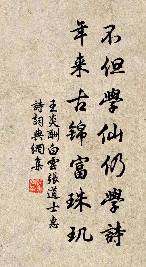 王炎不但學(xué)仙仍學(xué)詩(shī)，年來(lái)古錦富珠璣書(shū)法作品欣賞