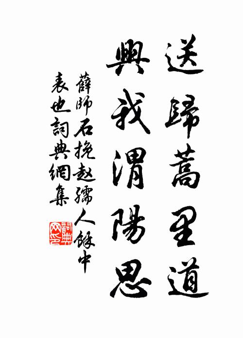 薛師石送歸蒿里道，興我渭陽思書法作品欣賞