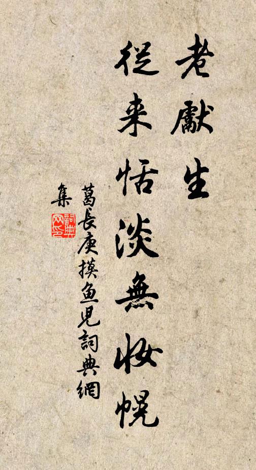 葛長(zhǎng)庚老先生、從來(lái)恬淡無(wú)妝幌書(shū)法作品欣賞
