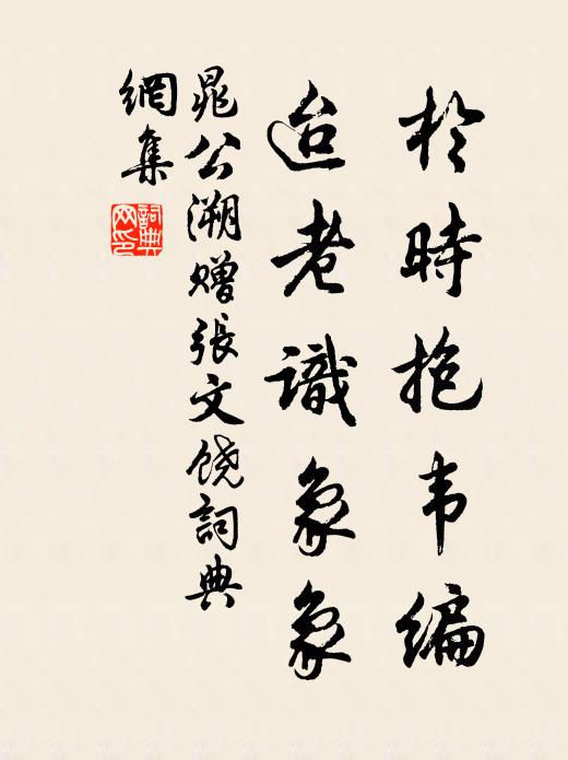晁公溯于時(shí)抱韋編，迨老識象象書法作品欣賞
