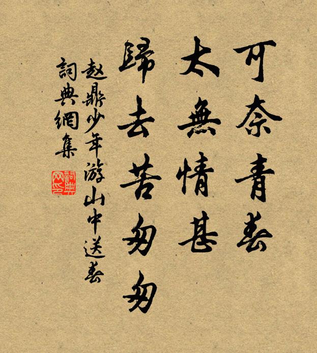 赵鼎可奈青春,太无情甚,归去苦匆匆书法作品欣赏