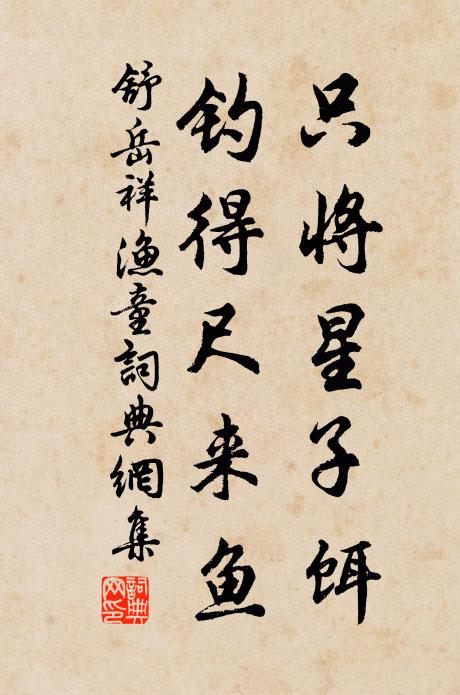 舒岳祥只将星子饵,钓得尺来鱼书法作品欣赏