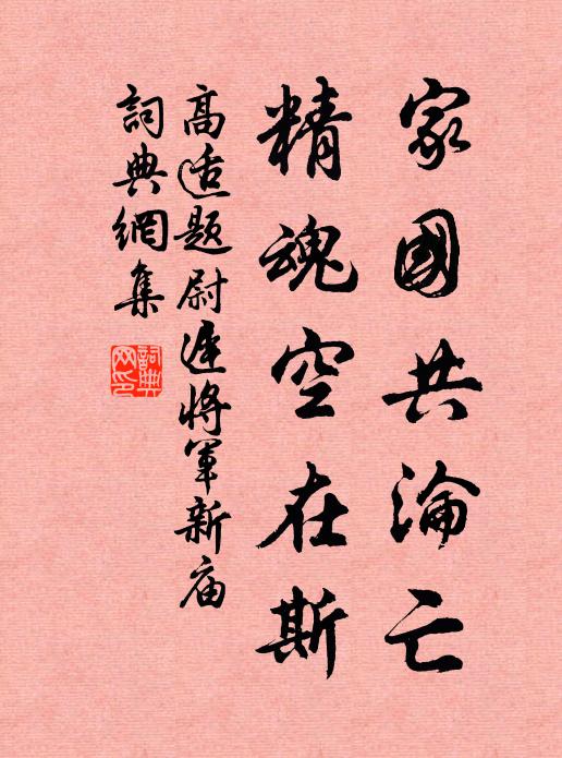 高適家國(guó)共淪亡，精魂空在斯書(shū)法作品欣賞