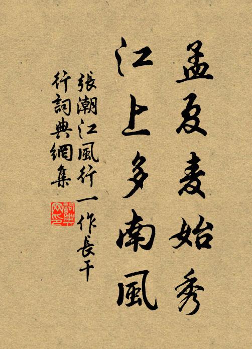 張潮孟夏麥始秀,江上多南風書法作品欣賞