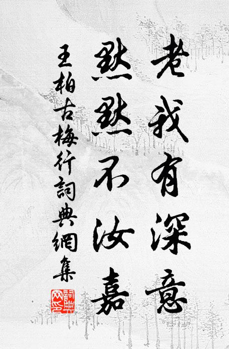王柏老我有深意,默默不汝嘉书法作品欣赏