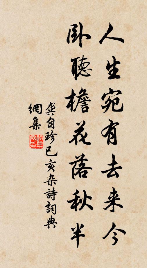 人生宛有去来今,卧听檐花落秋半书法作品展开全文龚自珍名句,已亥杂诗