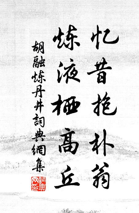 胡融憶昔抱樸翁，煉液棲高丘書法作品欣賞