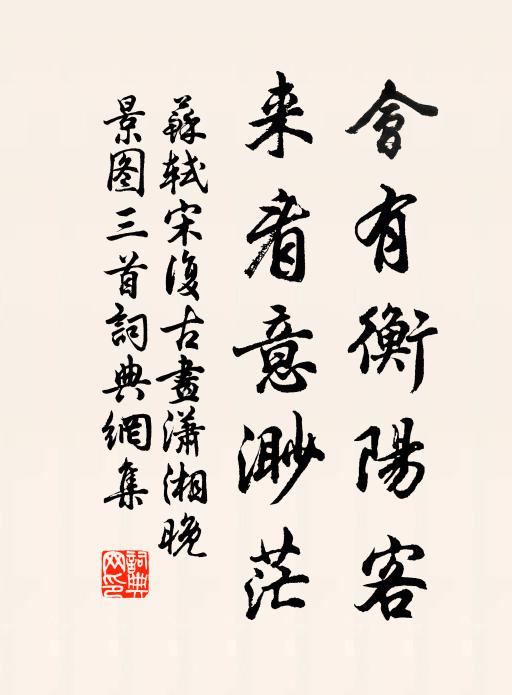 蘇軾會有衡陽客，來看意渺茫書法作品欣賞