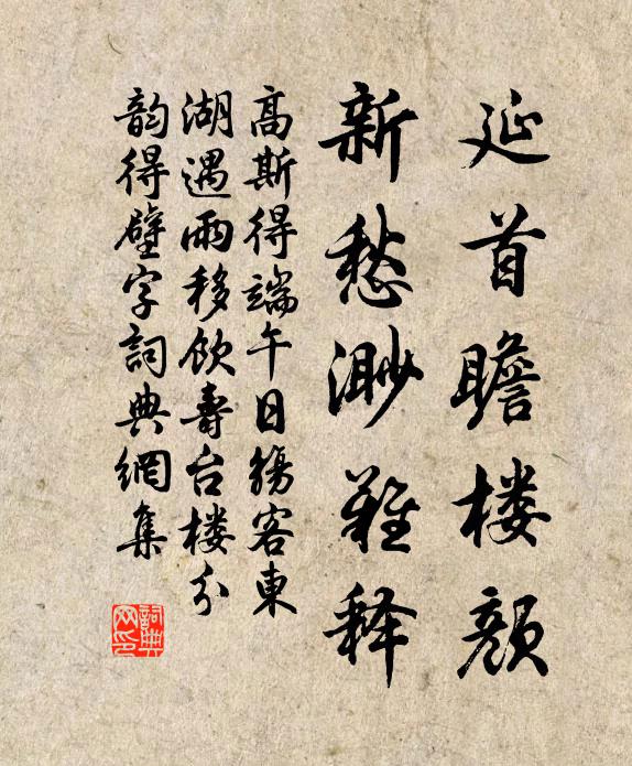 高斯得延首瞻樓顏,新愁渺難釋書法作品欣賞