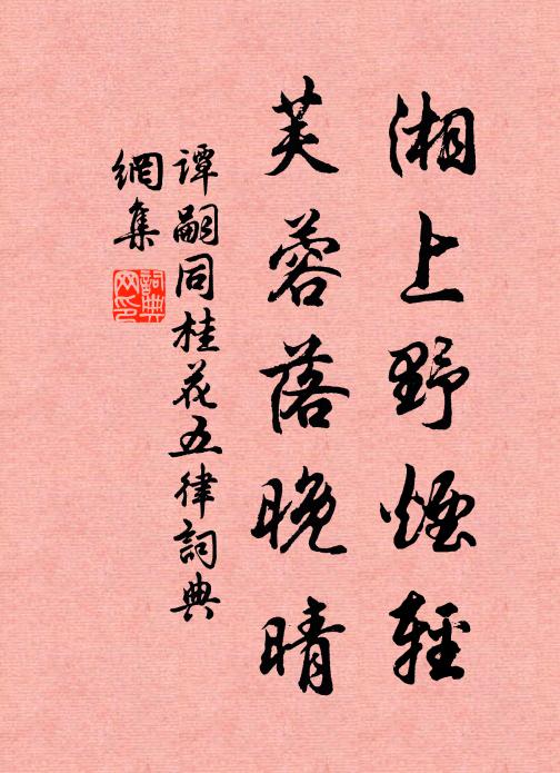 名句书法欣赏谭嗣同诗词大全谁知小山意,惆怅遍江城!