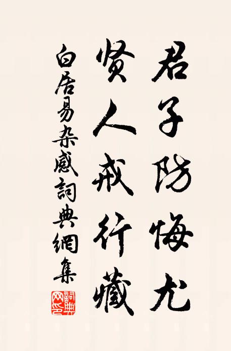 白居易君子防悔尤,贤人戒行藏书法作品欣赏