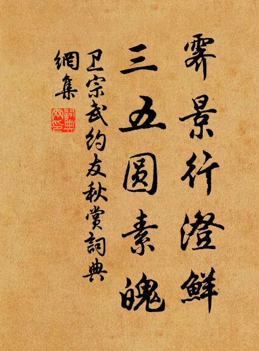 衛(wèi)宗武霽景行澄鮮，三五圓素魄書法作品欣賞