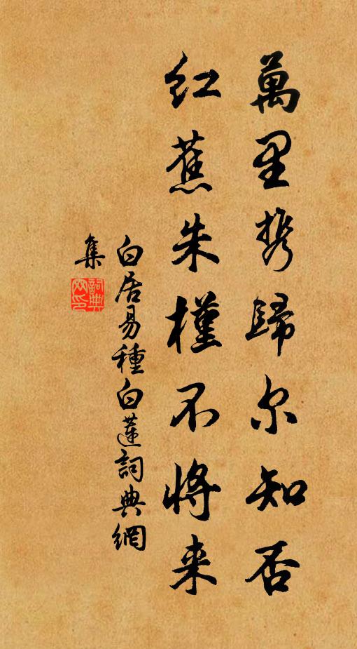 白居易万里携归尔知否,红蕉朱槿不将来书法作品欣赏