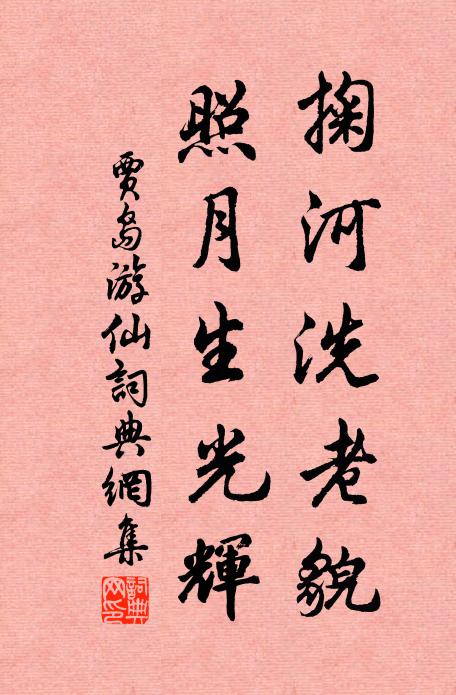 贾岛掬河洗老貌,照月生光辉书法作品欣赏