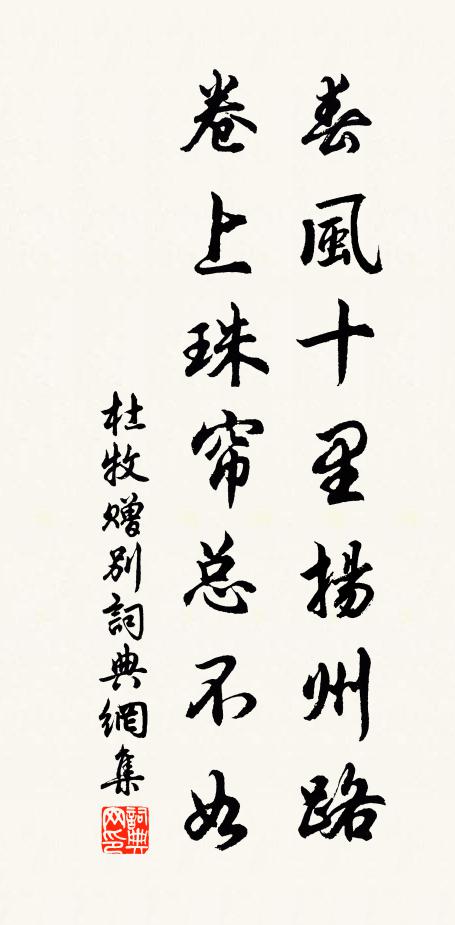 杜牧春風十里揚州路,捲上珠簾總不如.書法作品欣賞