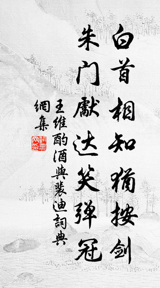 王維白首相知猶按劍，朱門(mén)先達(dá)笑彈冠。書(shū)法作品欣賞