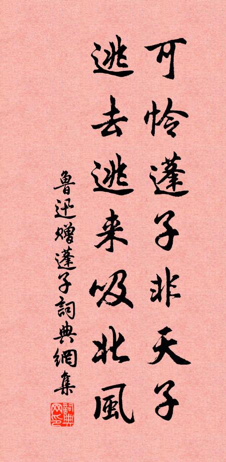 魯迅可憐蓬子非天子，逃去逃來吸北風(fēng)書法作品欣賞