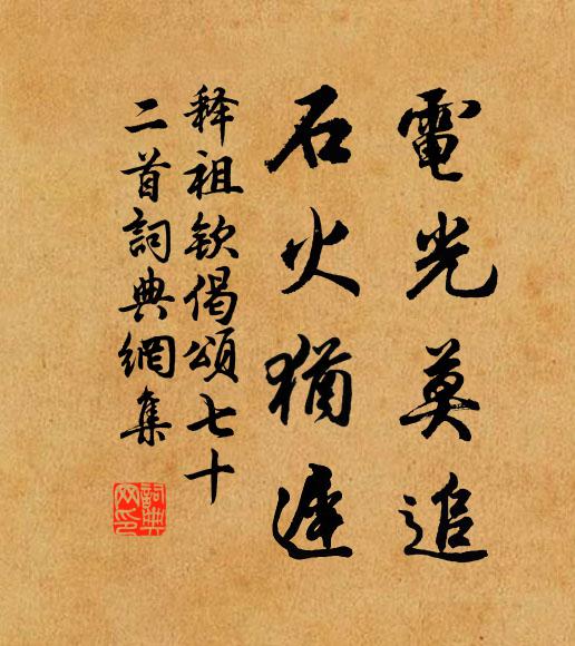 释祖钦电光莫追,石火犹迟书法作品欣赏