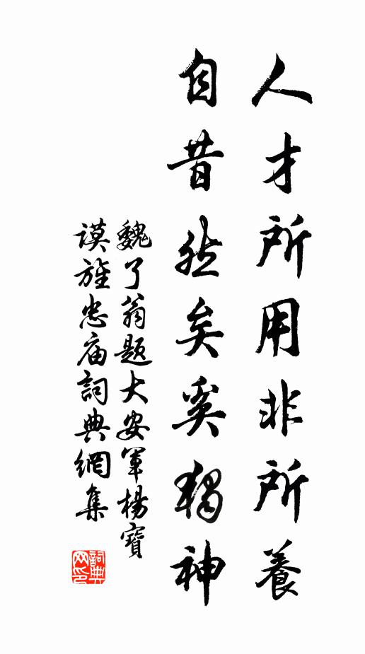 魏了翁人才所用非所養(yǎng)，自昔然矣奚獨(dú)神書法作品欣賞