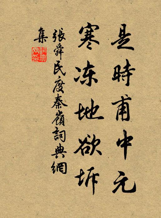 張舜民是時甫中元,寒凍地欲坼書法作品欣賞