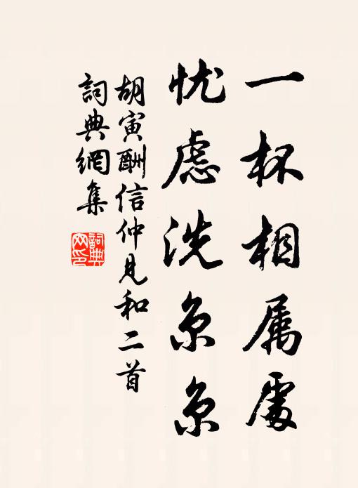 胡寅一杯相屬處，憂慮洗京京書法作品欣賞