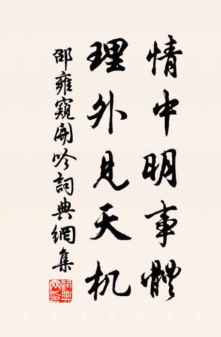 邵雍情中明事体,理外见天机书法作品欣赏