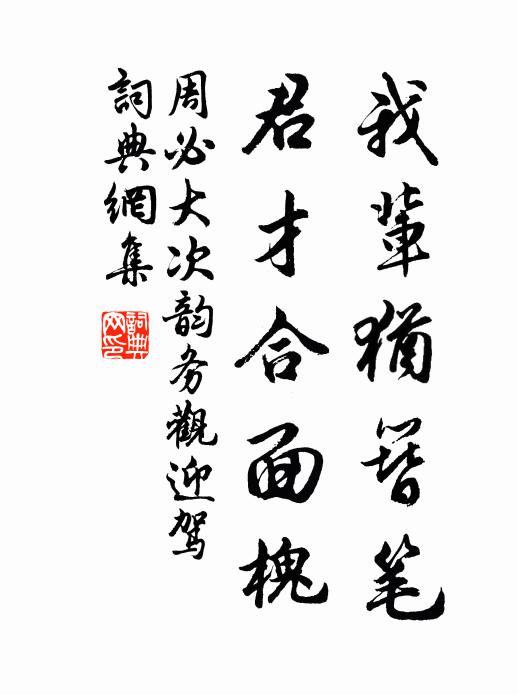 周必大我輩猶簪筆，君才合面槐書法作品欣賞
