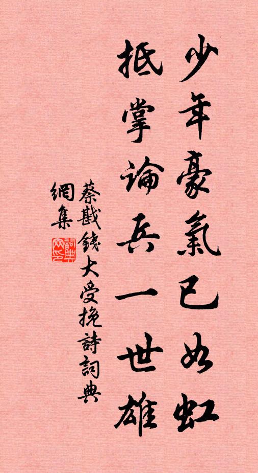 蔡戡少年豪氣已如虹，抵掌論兵一世雄書法作品欣賞