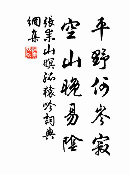 张耒平野何岑寂,空山晚易阴书法作品欣赏