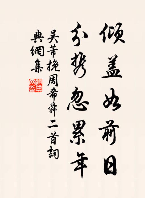 吴芾倾盖如前日,分携忽累年书法作品欣赏