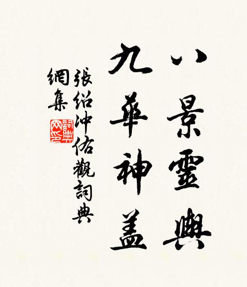 張紹八景靈輿,九華神蓋書法作品欣賞